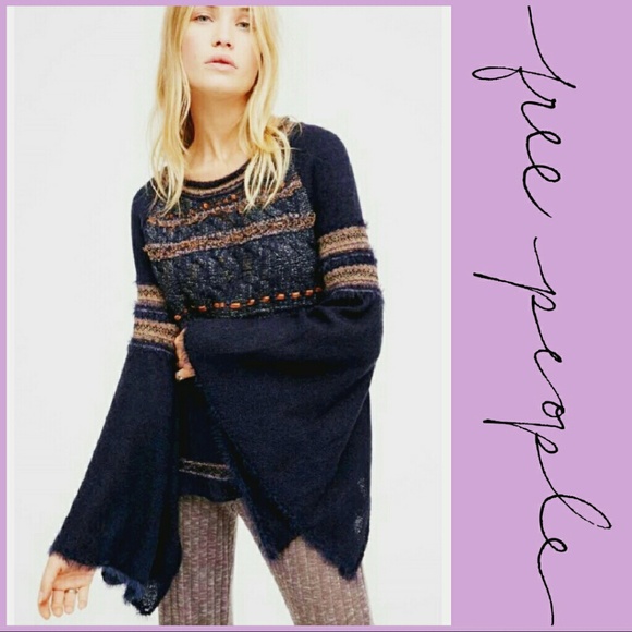 Free People Tops - 🌻 NWT Free People Craft Time Navy Sweater